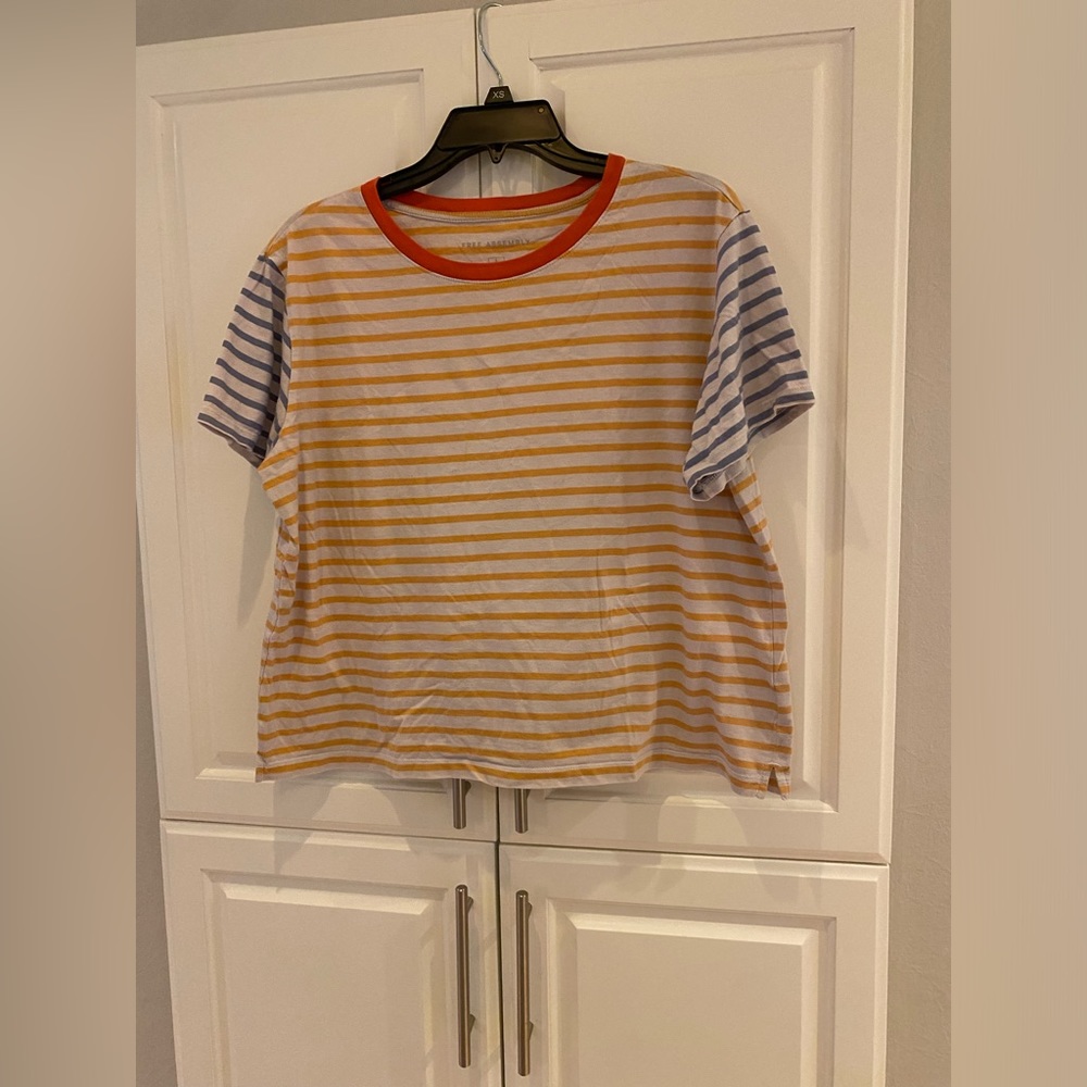 Woman’s multi color striped t-shirt